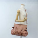 Miu Miu Hand Bag Leather 2way Pink Gold Auth 167669M-28