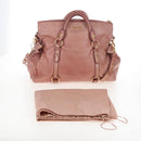Miu Miu Hand Bag Leather 2way Pink Gold Auth 167669M-29