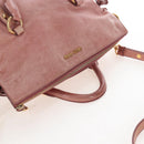 Miu Miu Hand Bag Leather 2way Pink Gold Auth 167669M-7