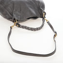 Miu Miu Hand Bag Leather 2way Gray Gold Auth 167671M-10