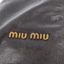 Miu Miu Hand Bag Leather 2way Gray Gold Auth 167671M-19