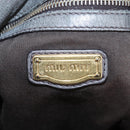 Miu Miu Hand Bag Leather 2way Gray Gold Auth 167671M-22