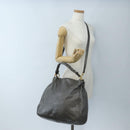 Miu Miu Hand Bag Leather 2way Gray Gold Auth 167671M-29