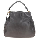 Miu Miu Hand Bag Leather 2way Gray Gold Auth 167671M-3
