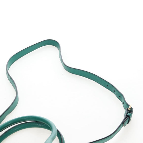 Miu Miu Hand Bag Leather 2way Green Gold Auth 167672M