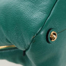Miu Miu Hand Bag Leather 2way Green Gold Auth 167672M-16