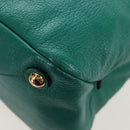 Miu Miu Hand Bag Leather 2way Green Gold Auth 167672M-17