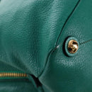 Miu Miu Hand Bag Leather 2way Green Gold Auth 167672M-18