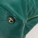 Miu Miu Hand Bag Leather 2way Green Gold Auth 167672M-19