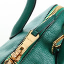 Miu Miu Hand Bag Leather 2way Green Gold Auth 167672M-21
