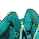 Miu Miu Hand Bag Leather 2way Green Gold Auth 167672M-24
