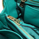 Miu Miu Hand Bag Leather 2way Green Gold Auth 167672M-26