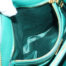 Miu Miu Hand Bag Leather 2way Green Gold Auth 167672M-29
