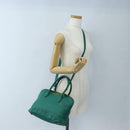 Miu Miu Hand Bag Leather 2way Green Gold Auth 167672M-30