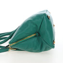 Miu Miu Hand Bag Leather 2way Green Gold Auth 167672M-3