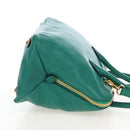 Miu Miu Hand Bag Leather 2way Green Gold Auth 167672M-4