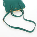 Miu Miu Hand Bag Leather 2way Green Gold Auth 167672M-8