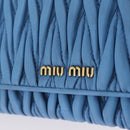 Miu Miu Matelasse Long Wallet Leather Blue Gold Auth 167673M-18