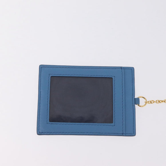 Miu Miu Matelasse Long Wallet Leather Blue Gold Auth 167673M