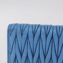 Miu Miu Matelasse Long Wallet Leather Blue Gold Auth 167673M-3