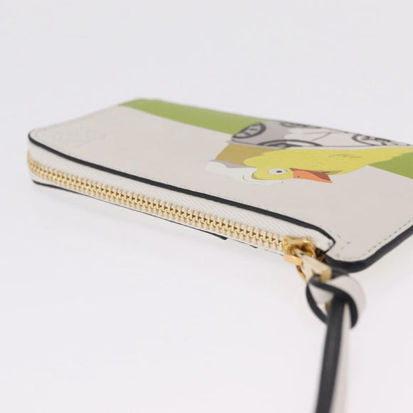 LOEWE x Studio Ghibli Mr. Otori Card Case Leather Beige Gold Auth 167674SM