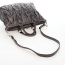 Miu Miu Hand Bag Leather 2way Gray Silver Auth 167675A-10