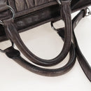 Miu Miu Hand Bag Leather 2way Gray Silver Auth 167675A-8