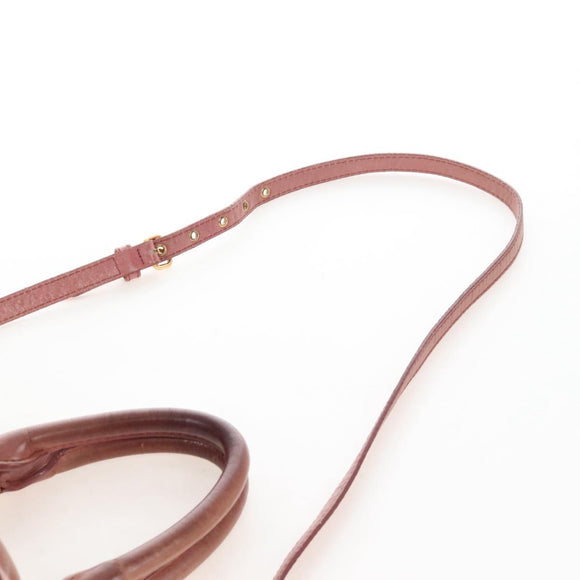 Miu Miu Hand Bag Leather 2way Pink Gold Auth 167676M