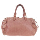 Miu Miu Hand Bag Leather 2way Pink Gold Auth 167676M-2