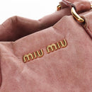 Miu Miu Hand Bag Leather 2way Pink Gold Auth 167676M-22