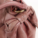 Miu Miu Hand Bag Leather 2way Pink Gold Auth 167676M-23