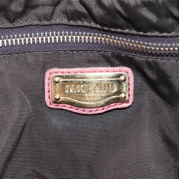 Miu Miu Hand Bag Leather 2way Pink Gold Auth 167676M