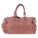 Miu Miu Hand Bag Leather 2way Pink Gold Auth 167676M-3