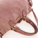 Miu Miu Hand Bag Leather 2way Pink Gold Auth 167676M-6