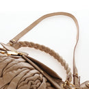Miu Miu Matelasse Hand Bag Leather 2way Beige Gold Auth 167677M-17