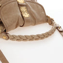 Miu Miu Matelasse Hand Bag Leather 2way Beige Gold Auth 167677M-7