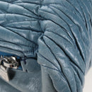Miu Miu Matelasse Hand Bag Leather Blue Silver Auth 167678-12