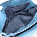 Miu Miu Matelasse Hand Bag Leather Blue Silver Auth 167678-21