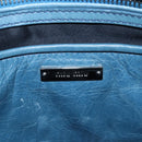 Miu Miu Matelasse Hand Bag Leather Blue Silver Auth 167678-23
