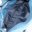 Miu Miu Matelasse Hand Bag Leather Blue Silver Auth 167678-24
