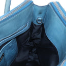 Miu Miu Matelasse Hand Bag Leather Blue Silver Auth 167678-25