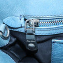 Miu Miu Matelasse Hand Bag Leather Blue Silver Auth 167678-28