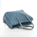 Miu Miu Matelasse Hand Bag Leather Blue Silver Auth 167678-6