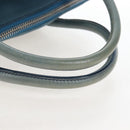 Miu Miu Matelasse Hand Bag Leather Blue Silver Auth 167678-7