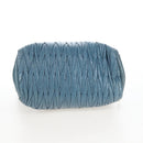 Miu Miu Matelasse Hand Bag Leather Blue Silver Auth 167678-9