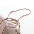 Miu Miu Hand Bag Leather 2way Pink Gold Auth 167681M-11