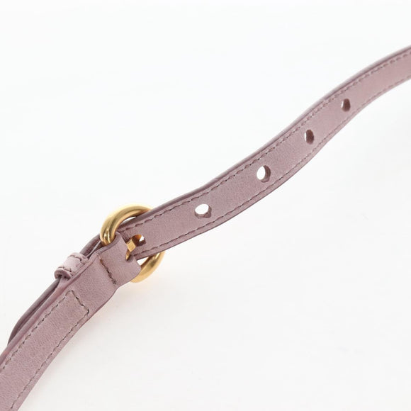 Miu Miu Hand Bag Leather 2way Pink Gold Auth 167681M