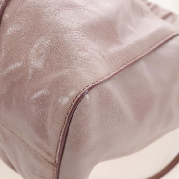 Miu Miu Hand Bag Leather 2way Pink Gold Auth 167681M