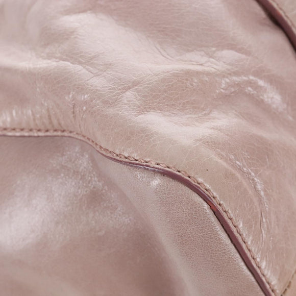 Miu Miu Hand Bag Leather 2way Pink Gold Auth 167681M