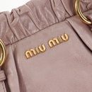 Miu Miu Hand Bag Leather 2way Pink Gold Auth 167681M-18